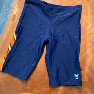 Tyr Swim Jammers Racing Blue yellow orange size 32